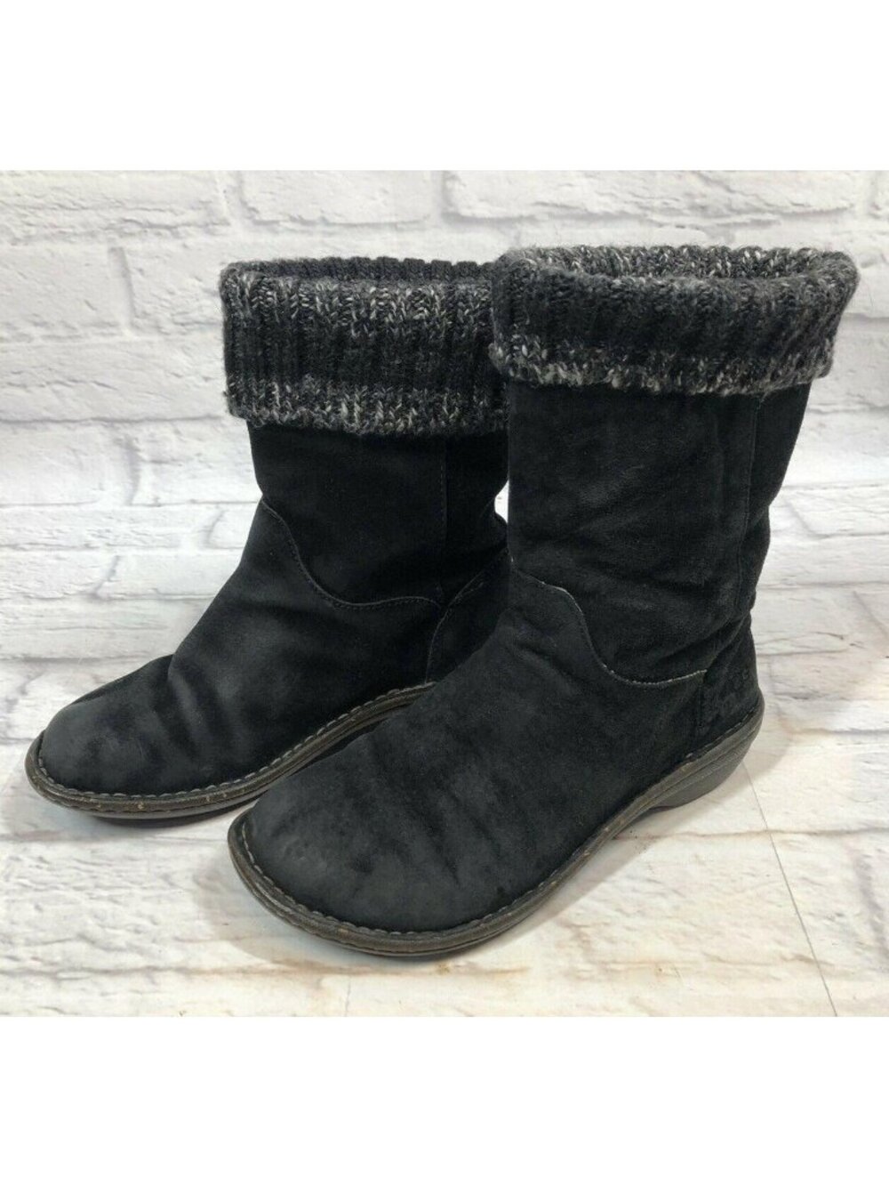 UGG Womens 7 Kaylana #1933 Black Suede Sheepskin Lined Boots